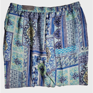Chico’s 14P Women’s Capri Pants Elastic Waist Wide Leg Floral Print Pockets